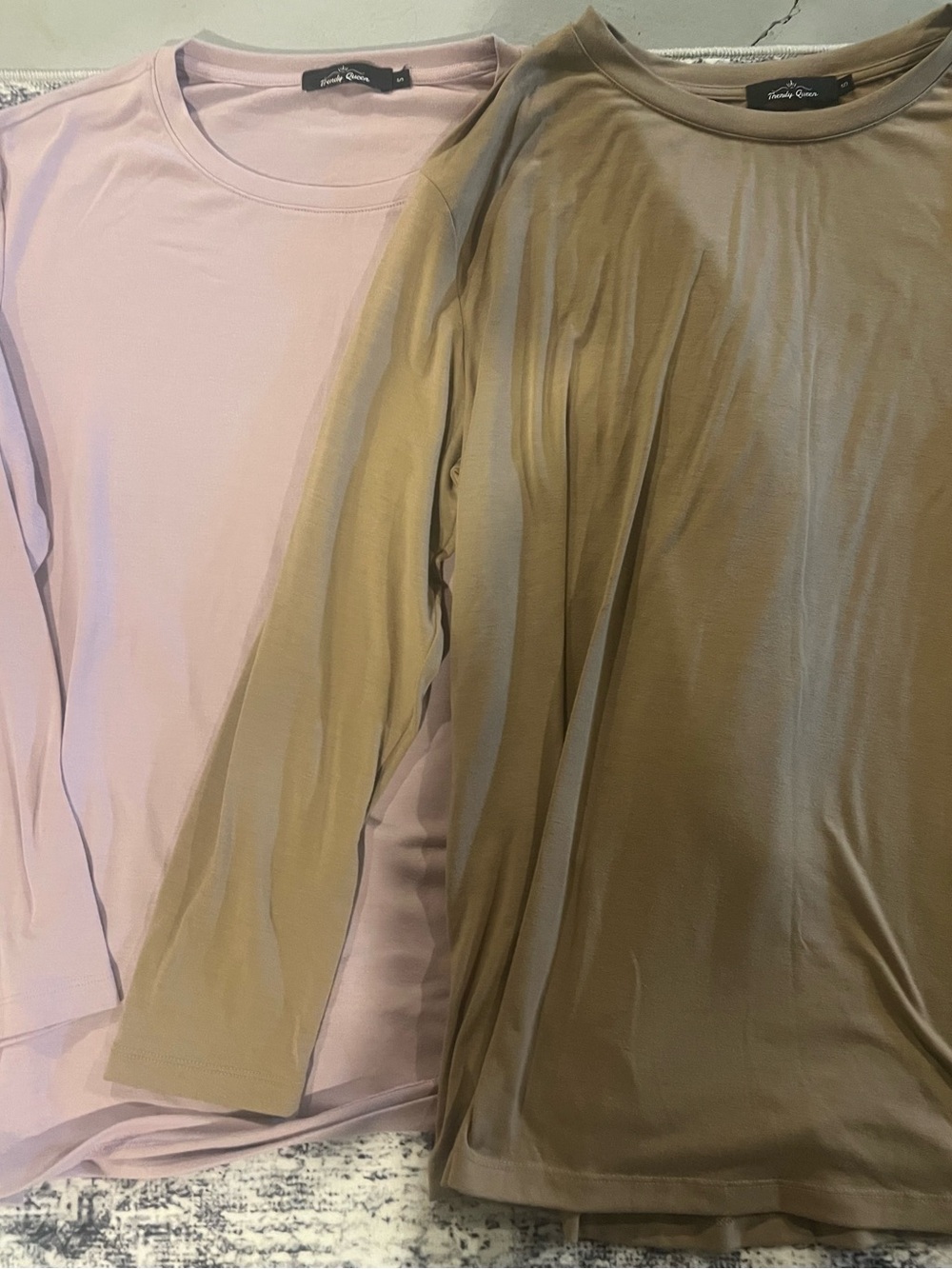 2-Pack Long Sleeve Tee Set — Pink & Tan